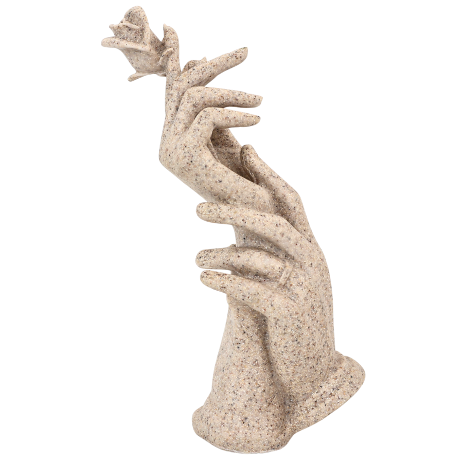 Figura decorativa beige, 27x12cm, poliresina