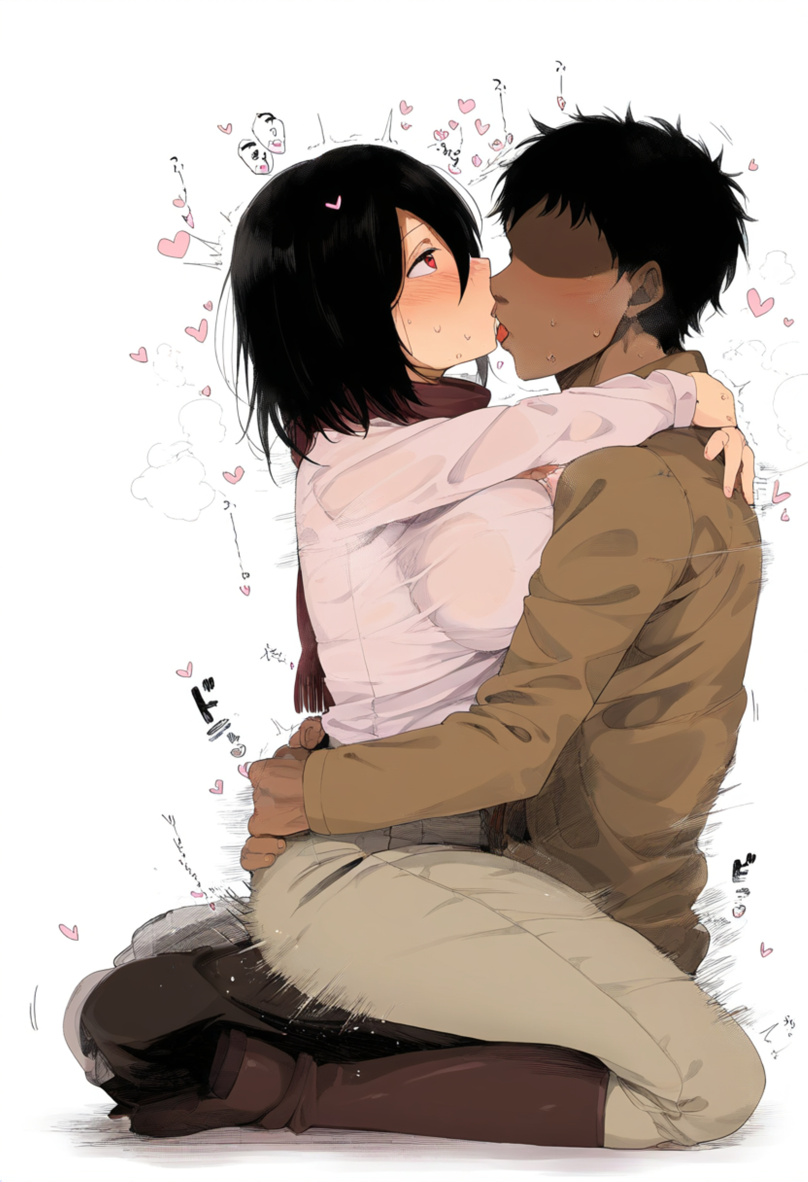 エレンを忘れさせるデカチンNTRセックスで孕むミカサ by 長々流なる with mikasa ackerman, mikasa, cuckolding, ahegao, large penis, heart eyes, succumbing to pleasure