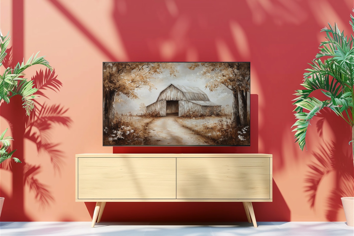 Barn Path Autumn Whimsy Fall Frame TV Art