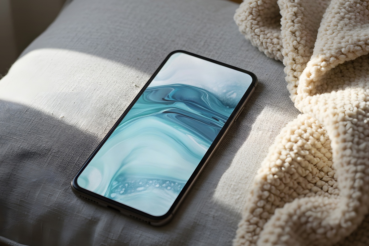 Fluid Water Elegance modern iPhone wallpaper in serene aqua tones