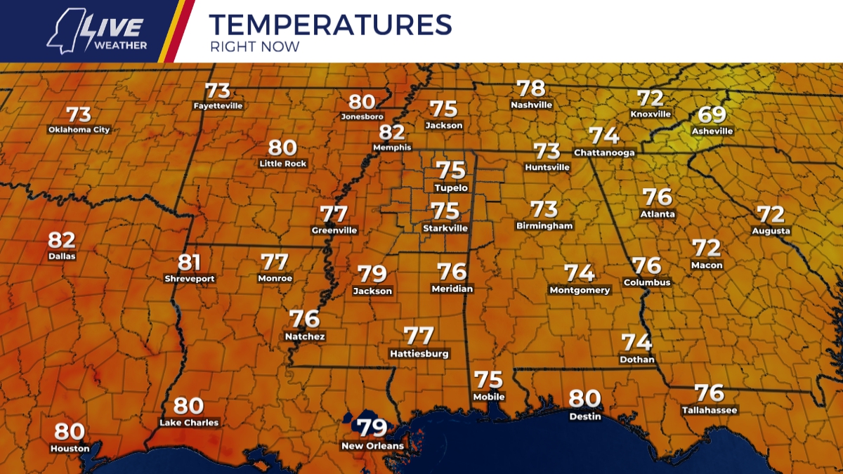 Current Regional Temperatures