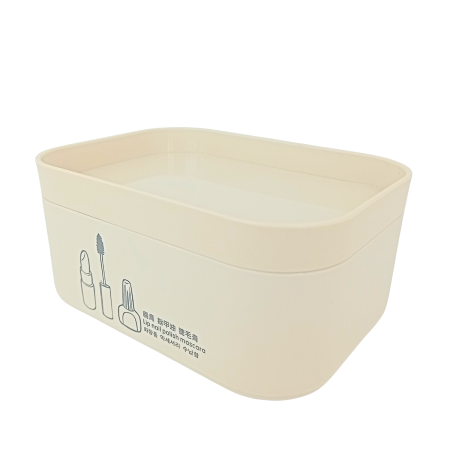 Organizador multifuncional beige, 7 x 15.5cm, plástico