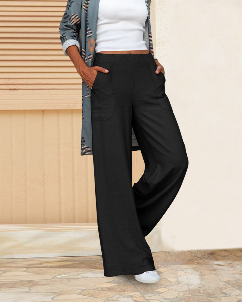 Lavisa - Women's High Waist Slim Fit Trousers Fitted Solid Dress Pants