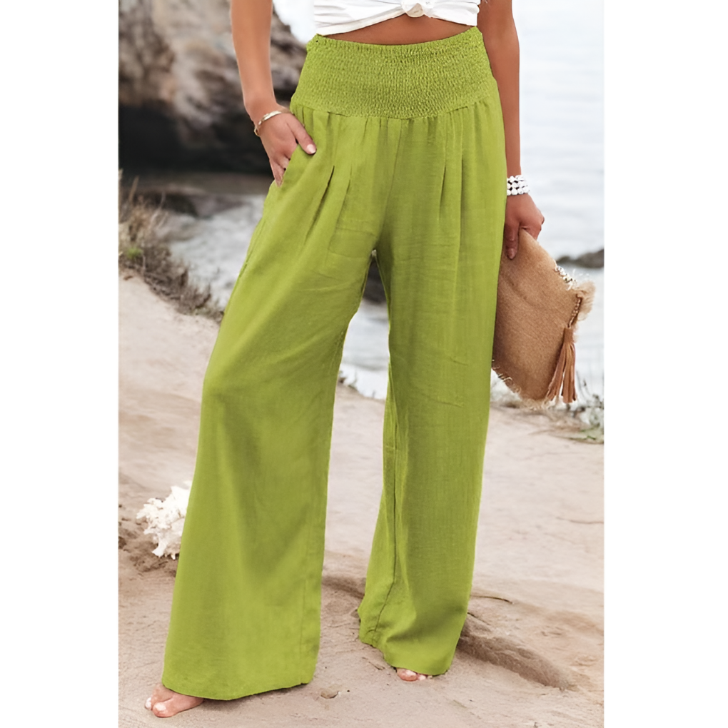 Lavisa - Women's High Waist Casual Wide Leg Pull-On Trousers