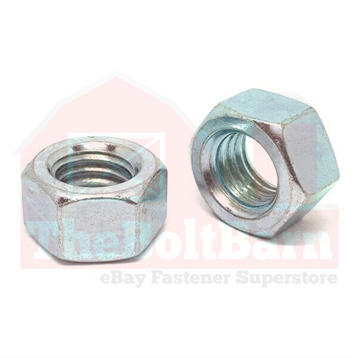 M10-1.5 Class 10 Finished Hex Nut Zinc Clear Coarse Thread (Pick Quantity)