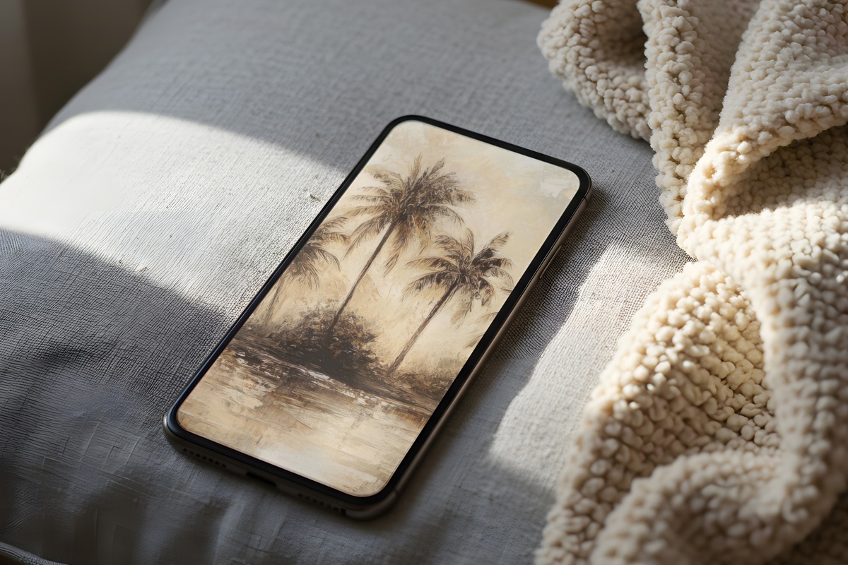 Island Blissful Harmony Vintage iPhone Wallpaper