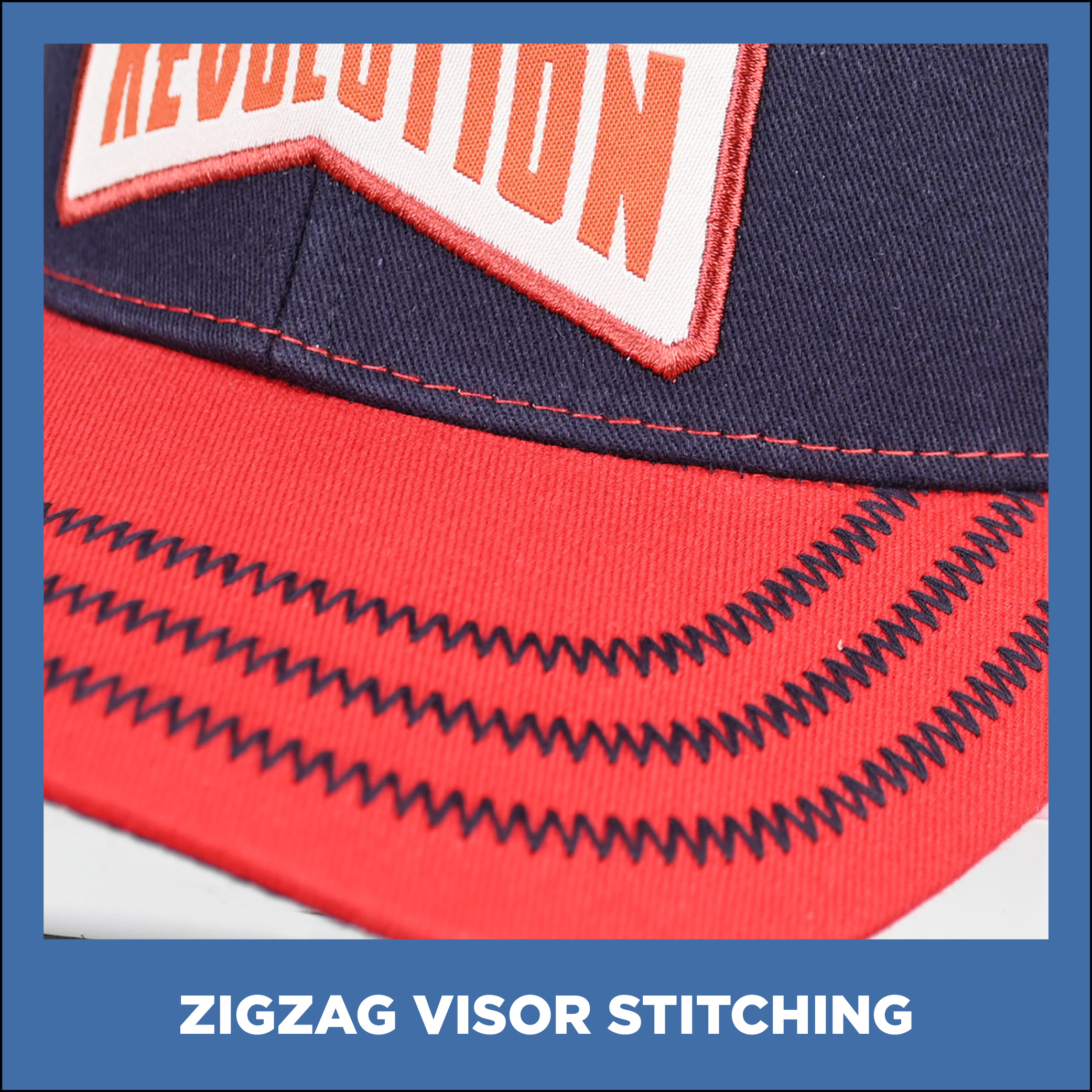 ZigZag Visor Stitching on Custom Cap