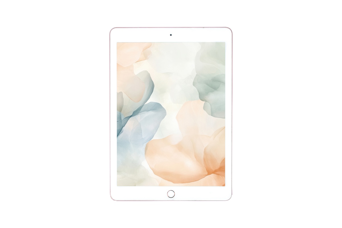 Floral Fluidity in Serenity iPad Wallpaper - soft pastel floral digital background