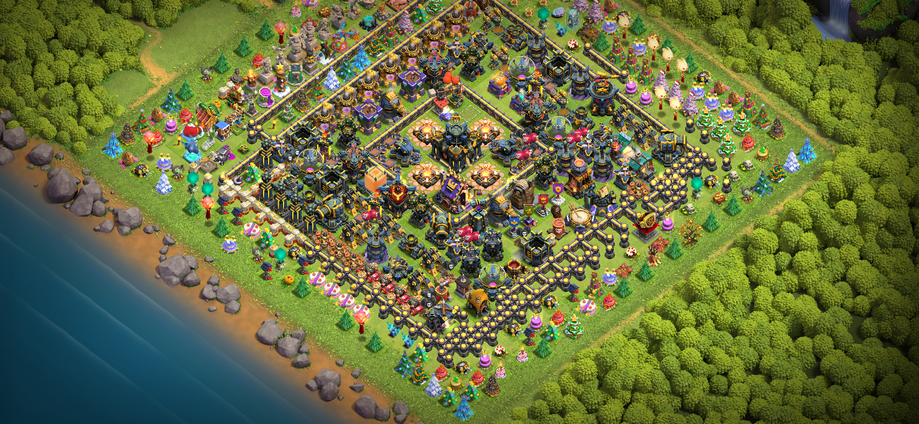 Rare COC Max Account -> 350+ farmed Obstacles with 50+ decorations(eg ...