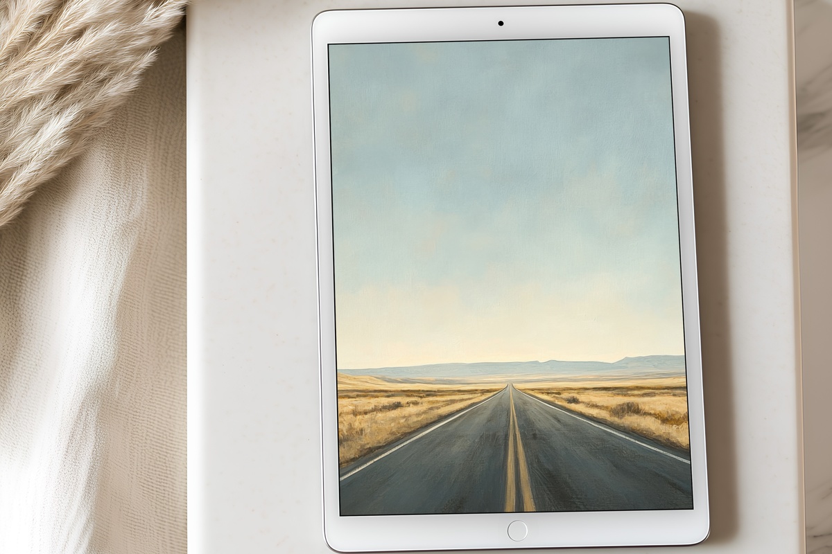 Endless Road Horizon Dream minimalist iPad wallpaper with serene horizon