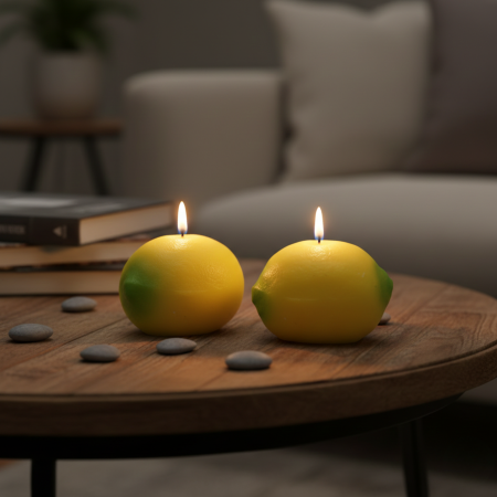 Set 2 velas decorativas cera, 5cm