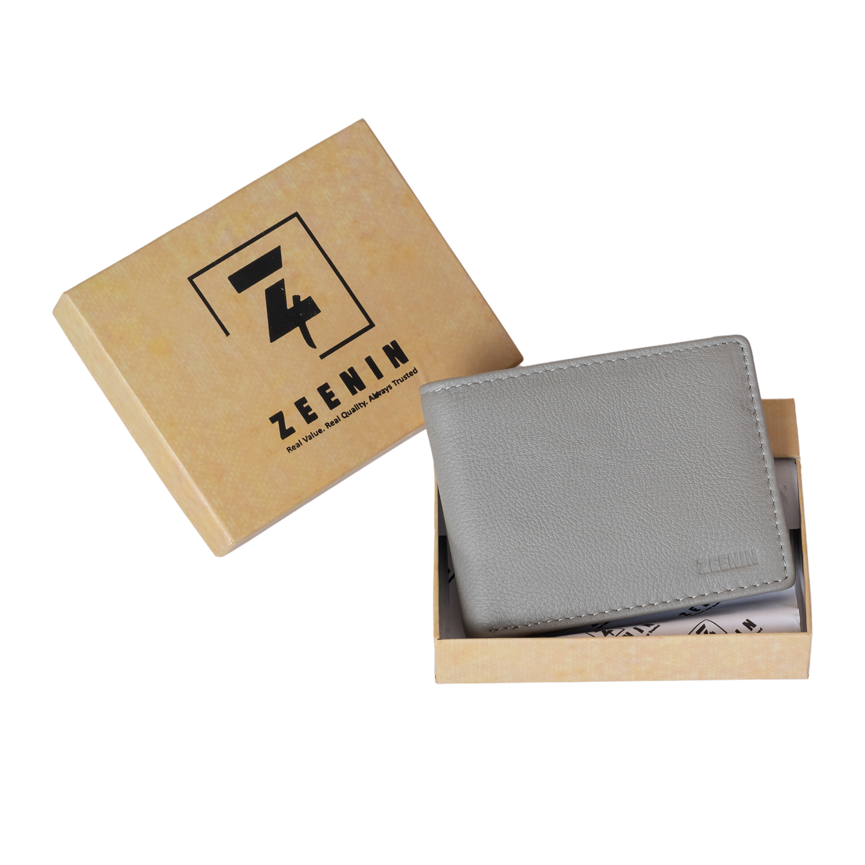Zeenin Pure Genuine Premium Nappa Leather Handmade Slim Trifold Men’s Wallet with 6 Credit Card slots