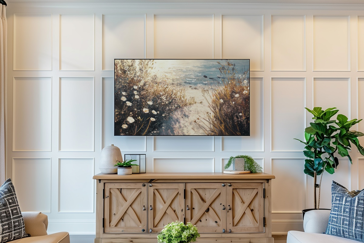 Soft Wildflower Whispers Coastal Frame TV Art