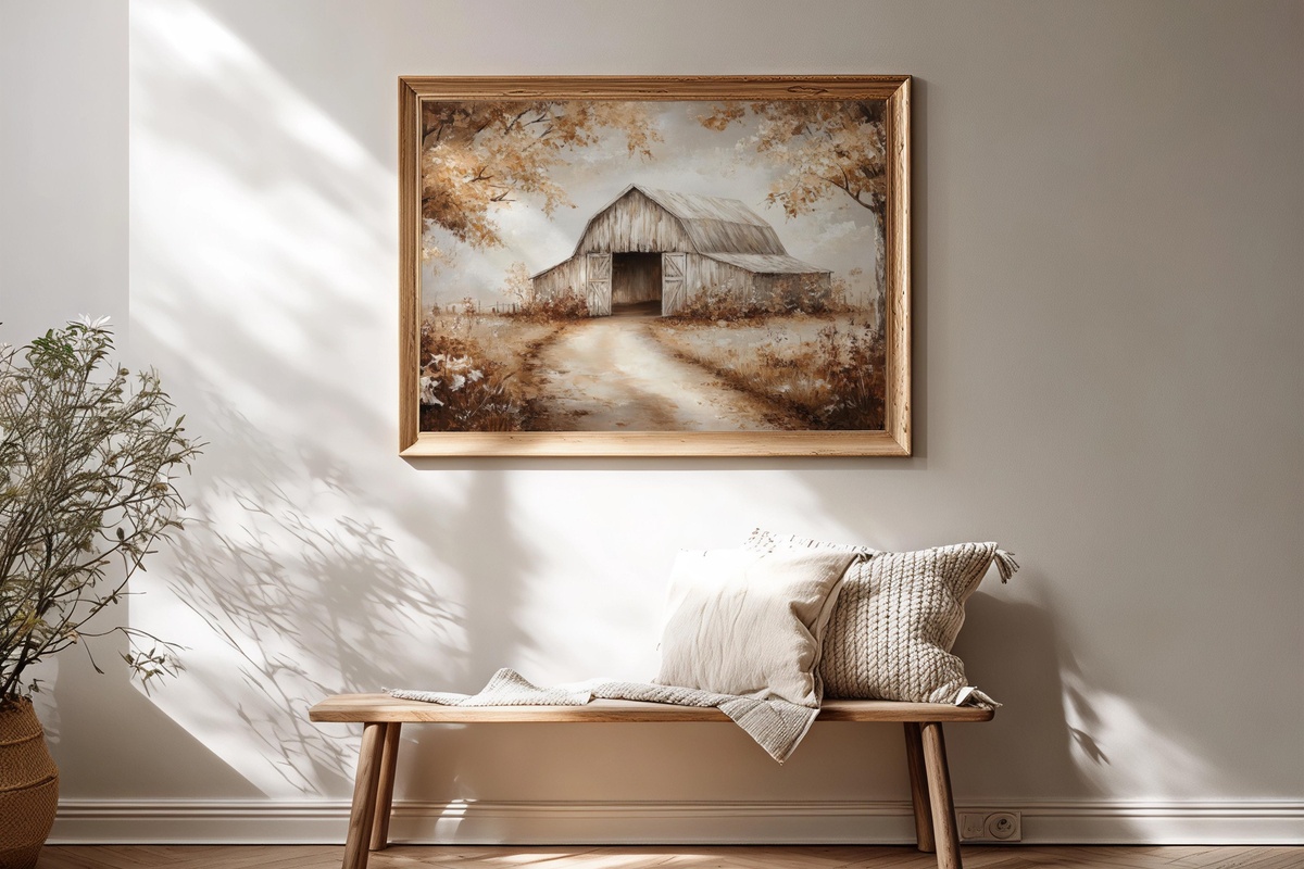 Barn Path Autumn Whimsy Fall Printable Wall Art