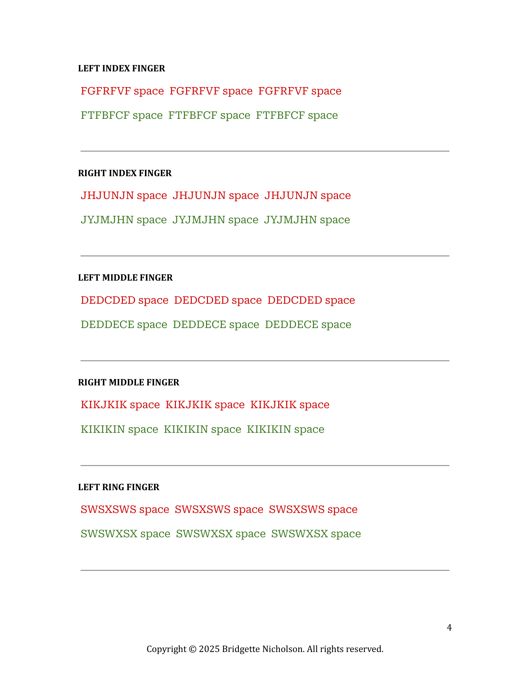 Word Lists Typing workbook page 5