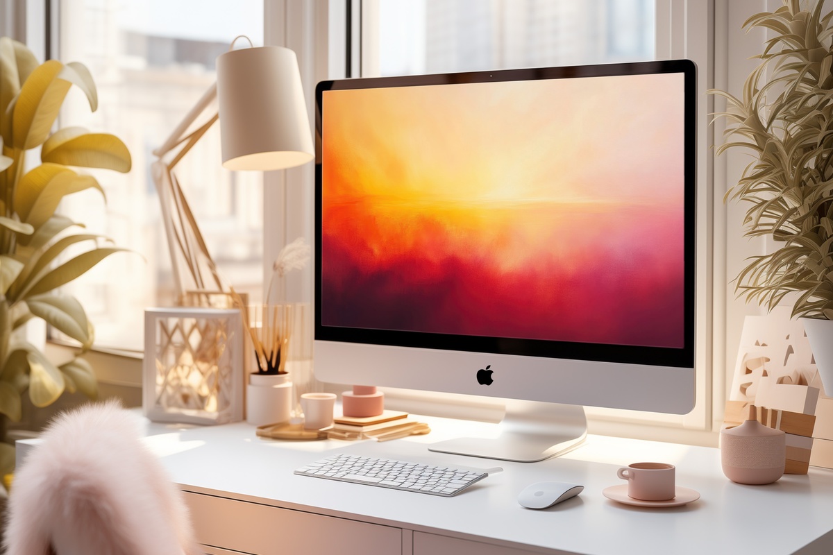 Dusky Horizon Tranquility Abstract Desktop Wallpaper