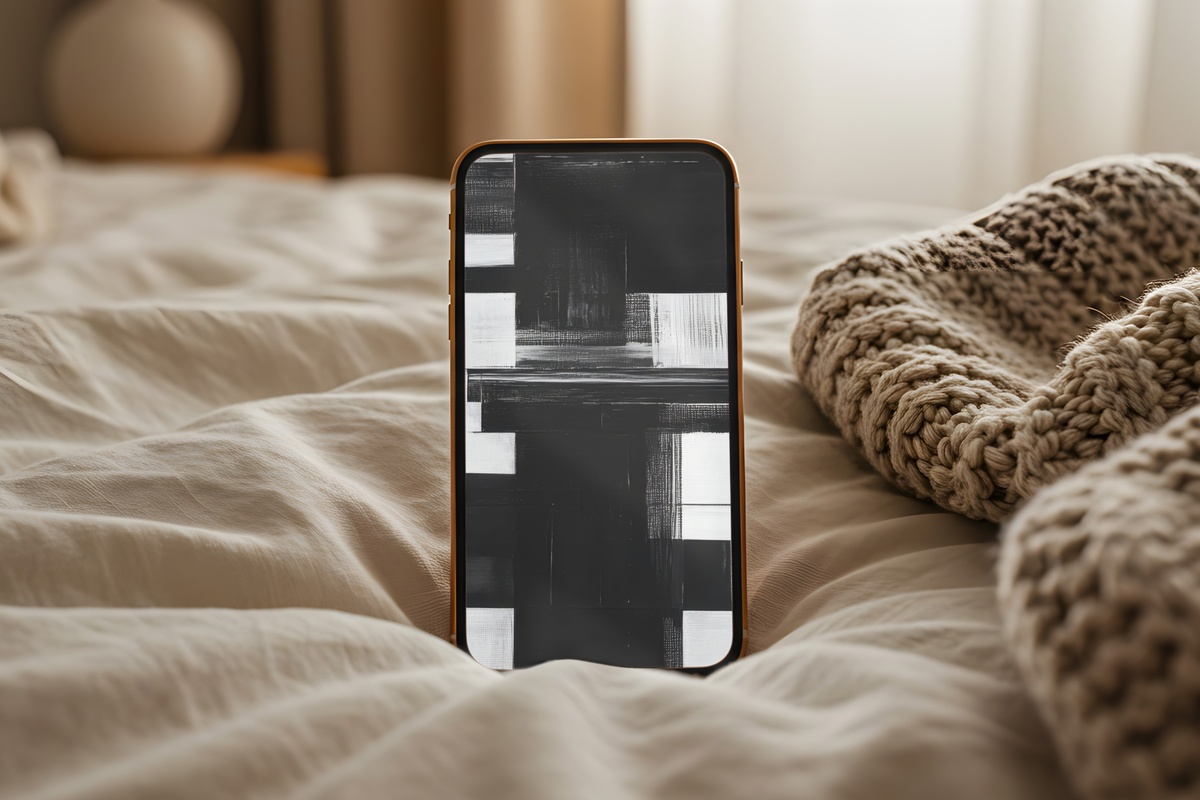 Bold Black and White Expression modern iPhone wallpaper in monochrome
