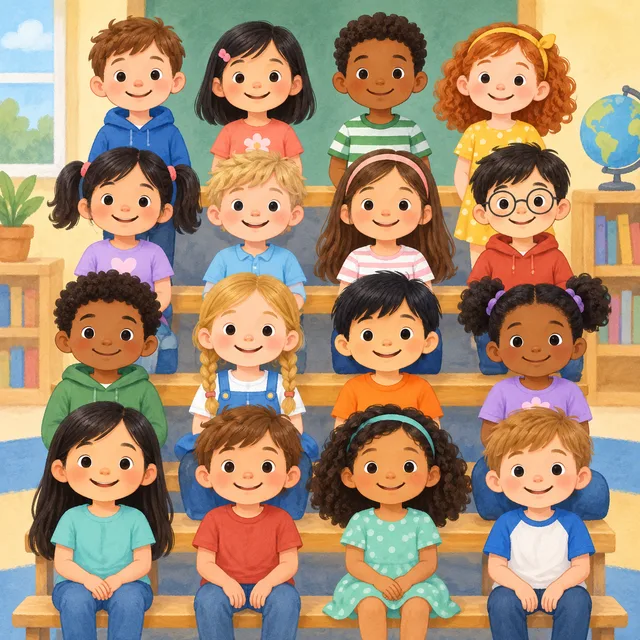 Scene: There are sixteen kids.