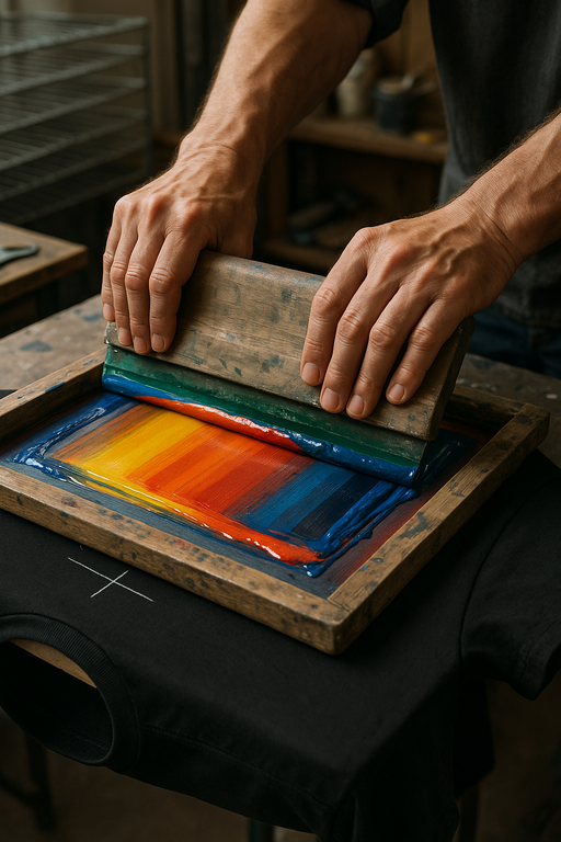 Screen printing process creating quality graphic T-shirts