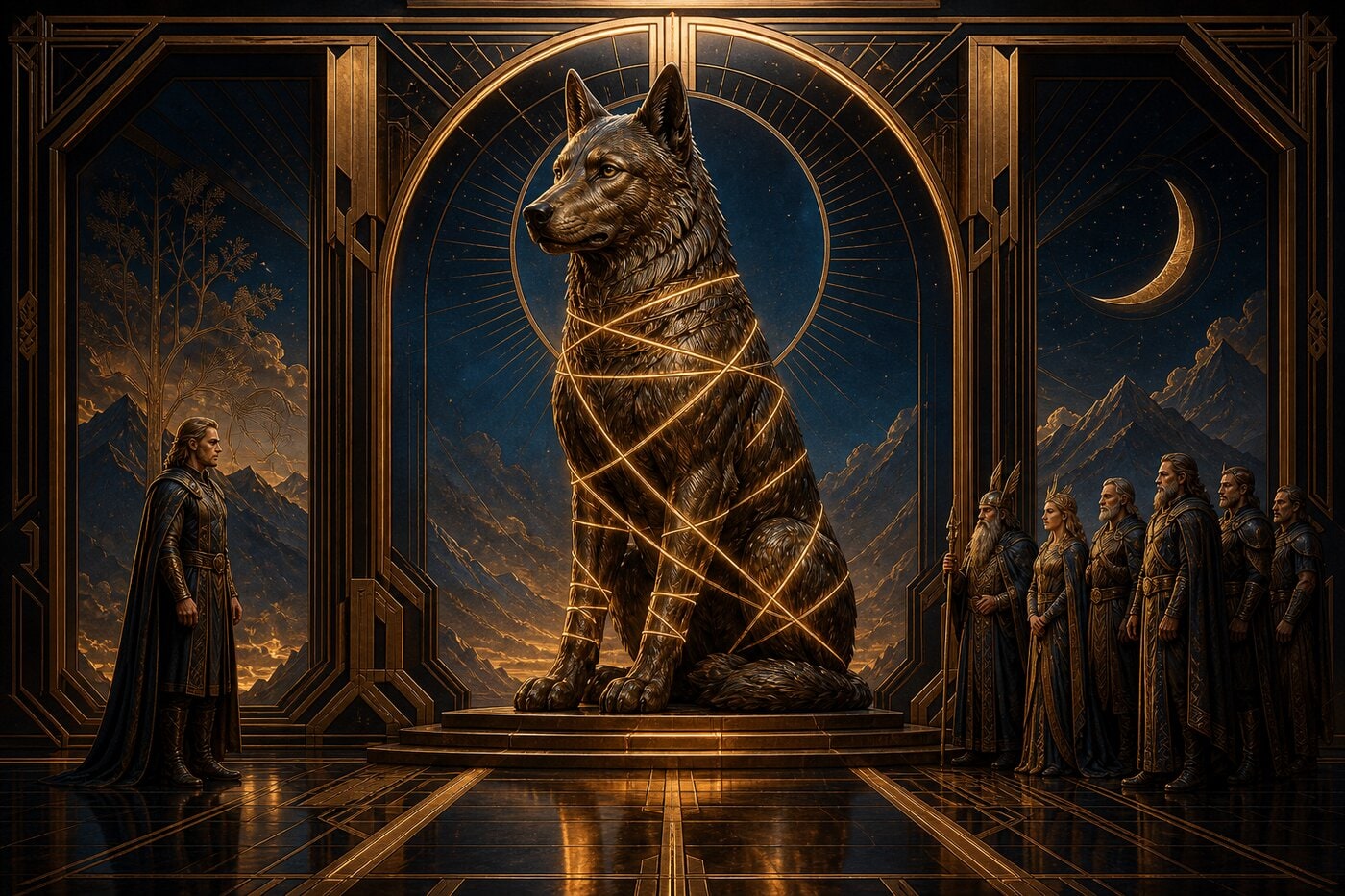 Original illustration for Fenrir Is Bound by Gleipnir