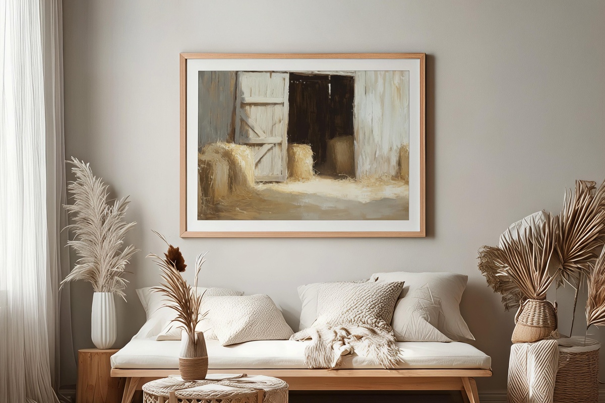 Hay-Lined Barn Door Charm Farmhouse Printable Wall Art
