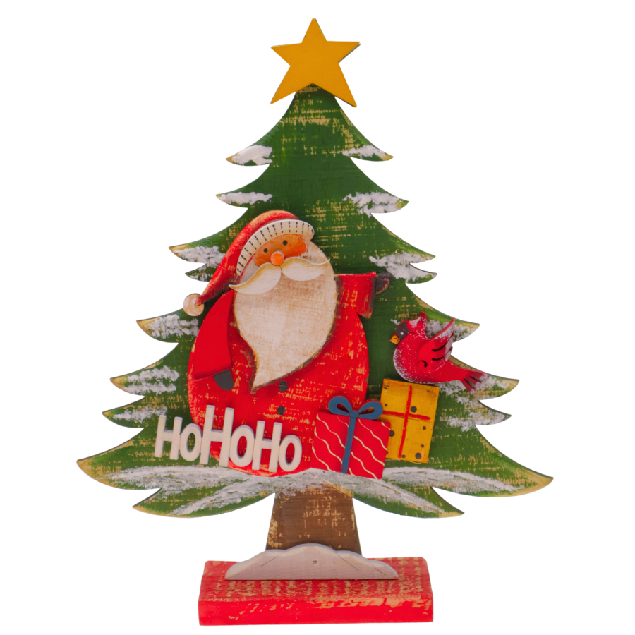 Figura Árbol Navidad madera, 24.5x20x5cm