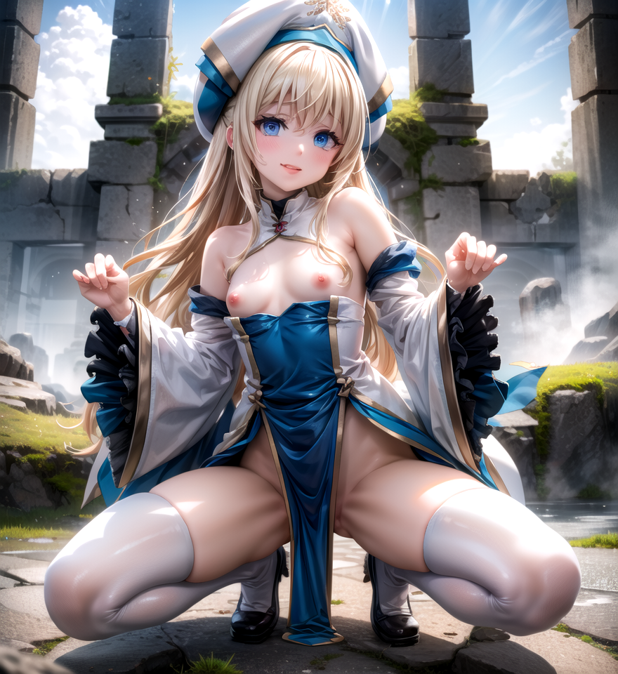 412作目 by motoyama with exhibitionism, girl, blonde, Goblin Slayer, Priestess (Goblin Slayer)