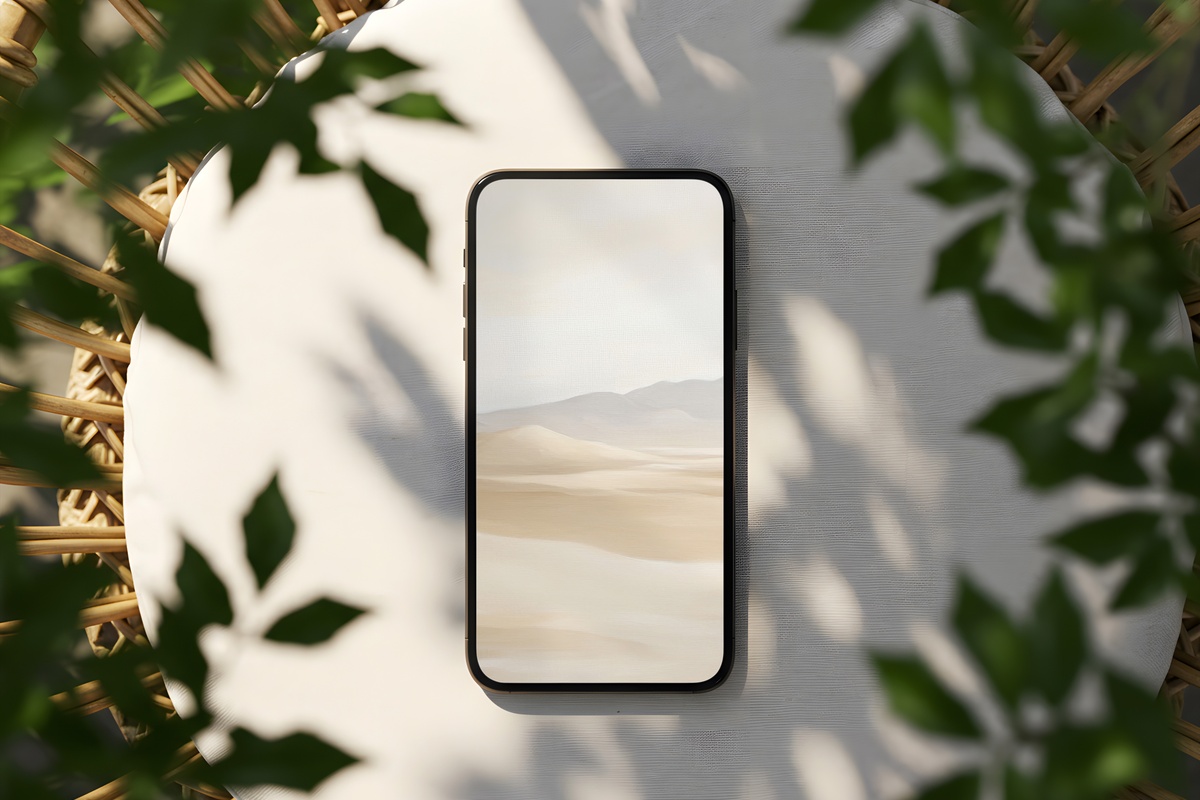 Sands of Tranquil Beige neutral phone wallpaper in soft sand tones