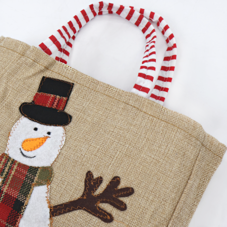 Bolsa navideña muñeco de nieve, 46cm, tela