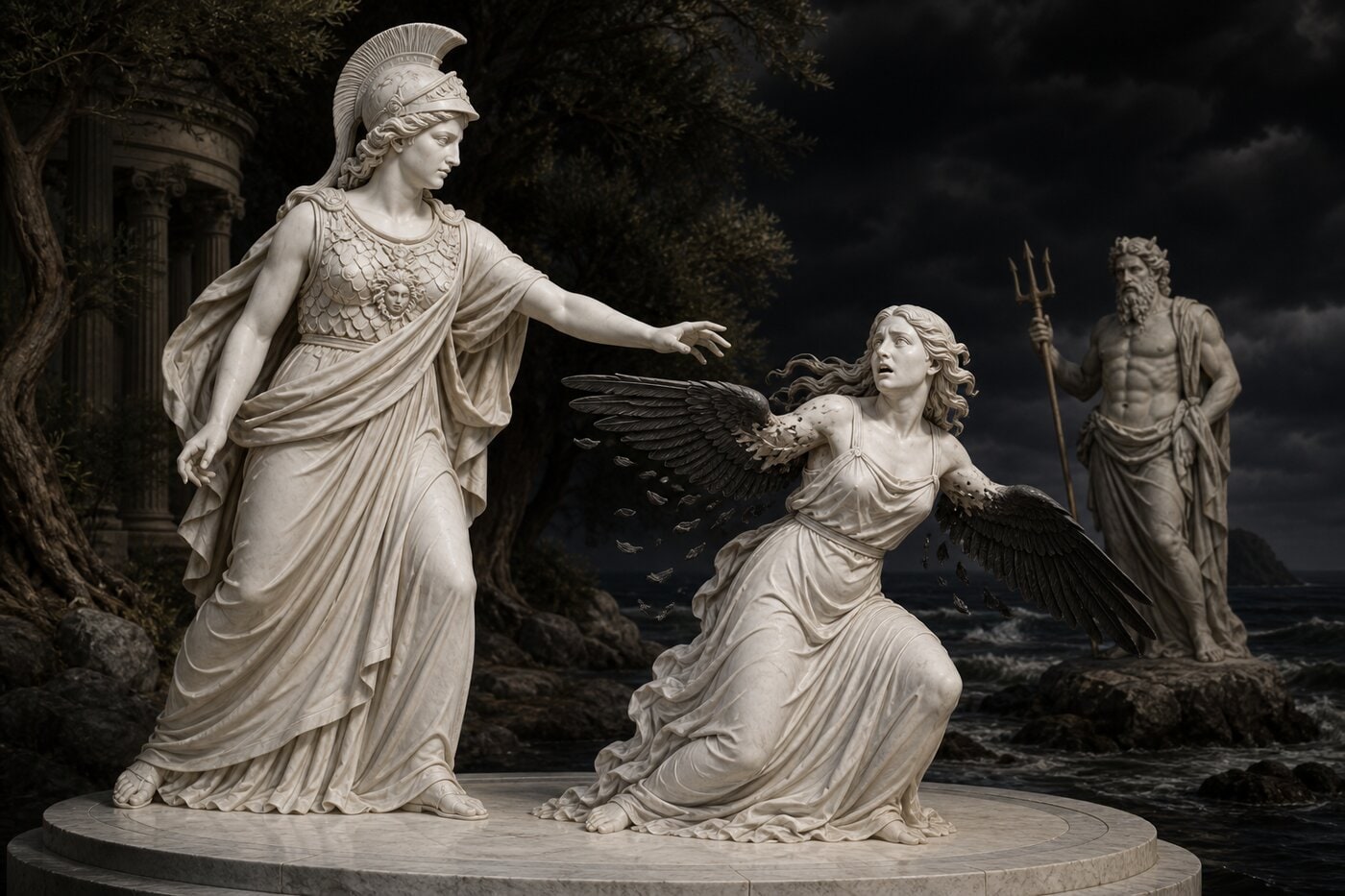 Original illustration for Athena and Arachne