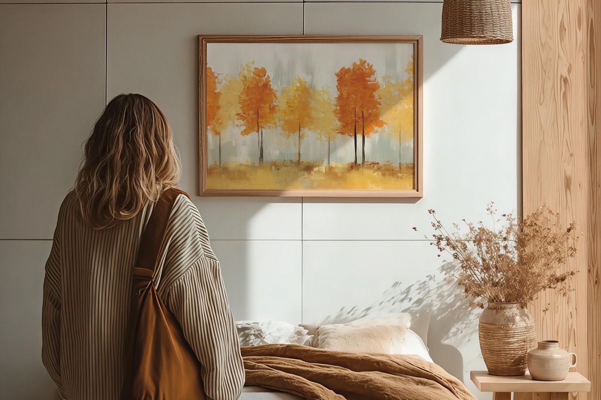 Abstract Autumn Trees Dance Fall Printable Wall Art