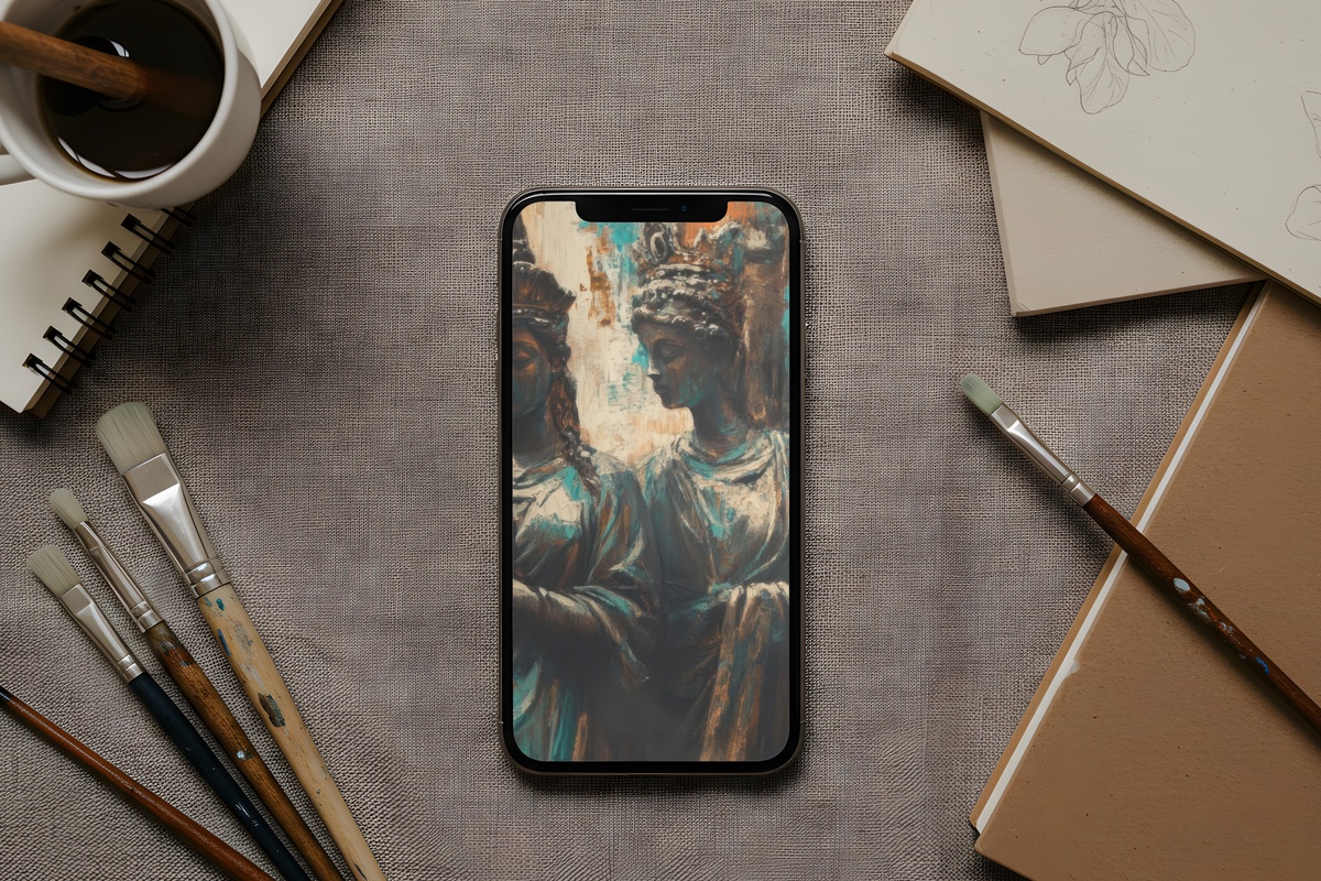 Bronze Bohemian Elegance Boho iPhone Wallpaper