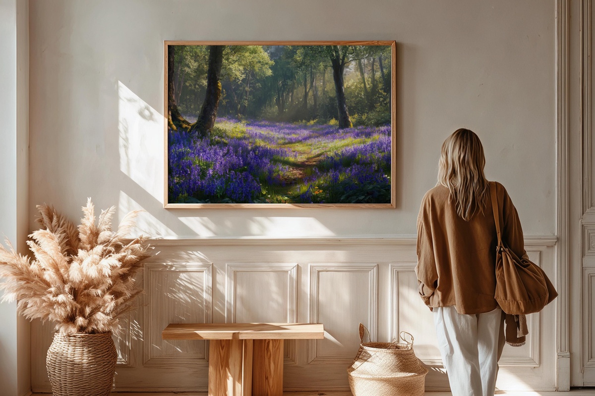 Woodland Bluebells in Tranquil Bloom printable wall art