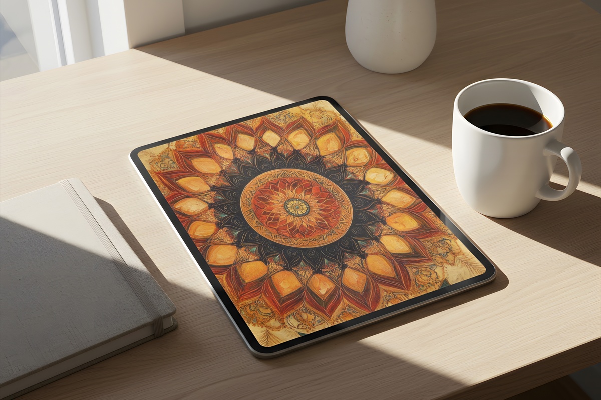 Earthy Mandala Tranquility Boho iPad Wallpaper
