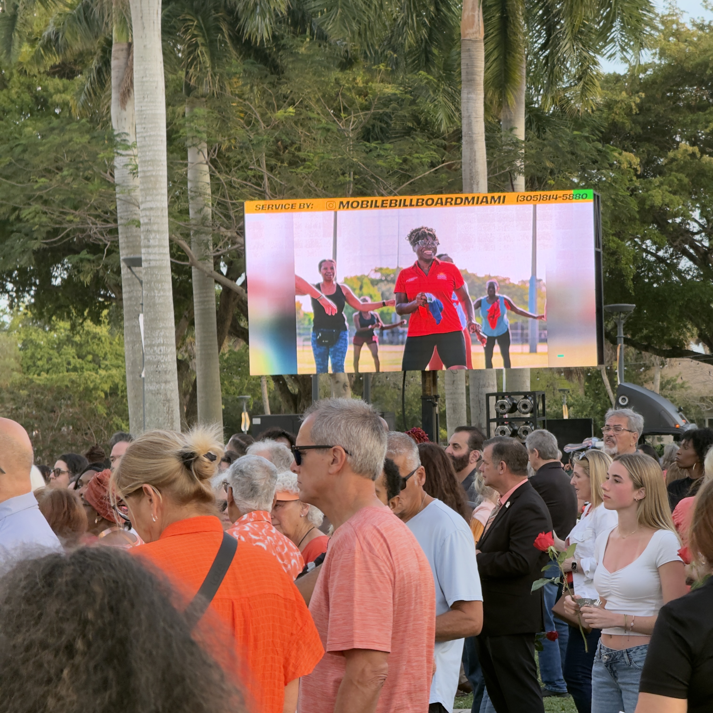 Candlelight vigil tribute in Coral Springs supported by Mobile Billboard Miami digital LED billboard truck