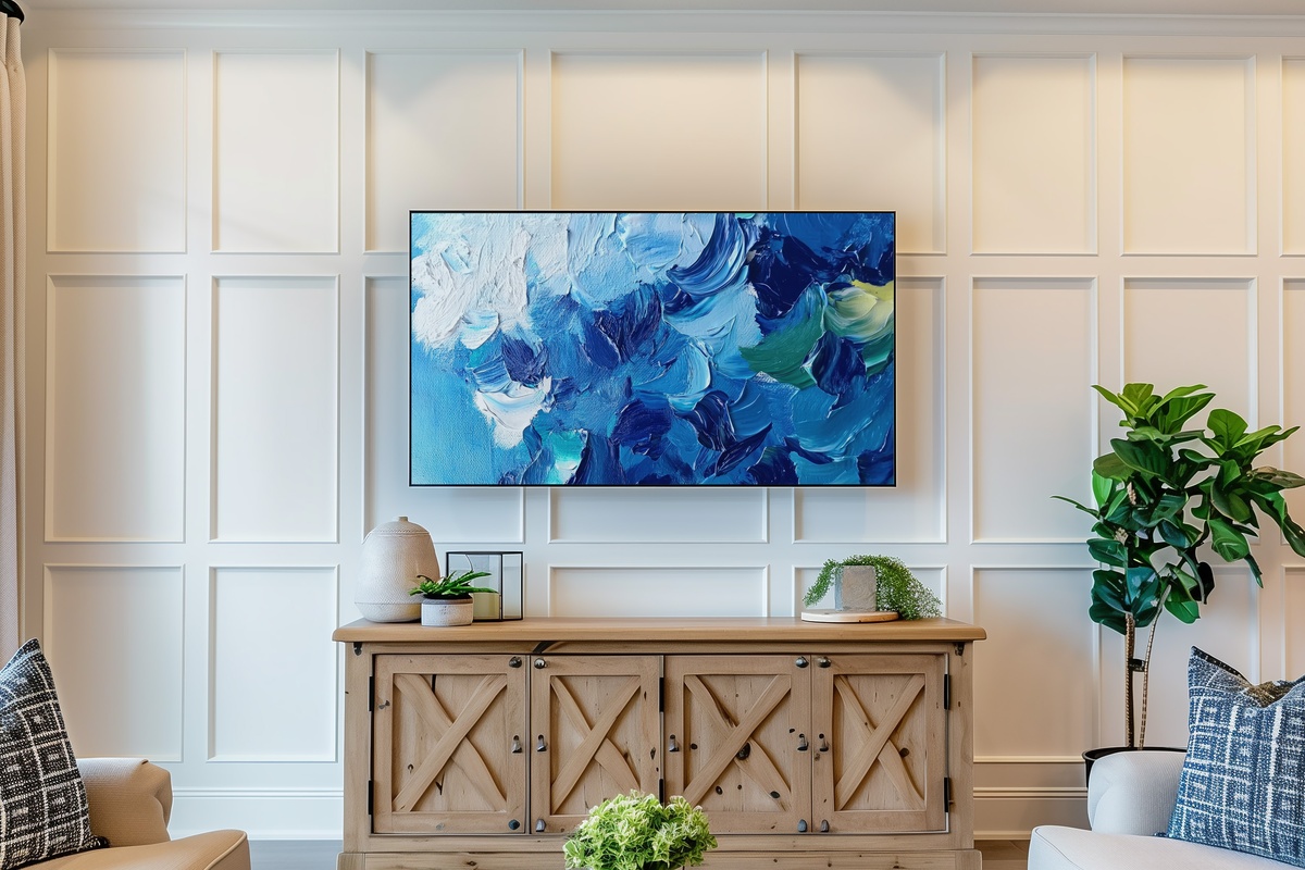 Azure Tides Reverie Abstract Frame TV Art