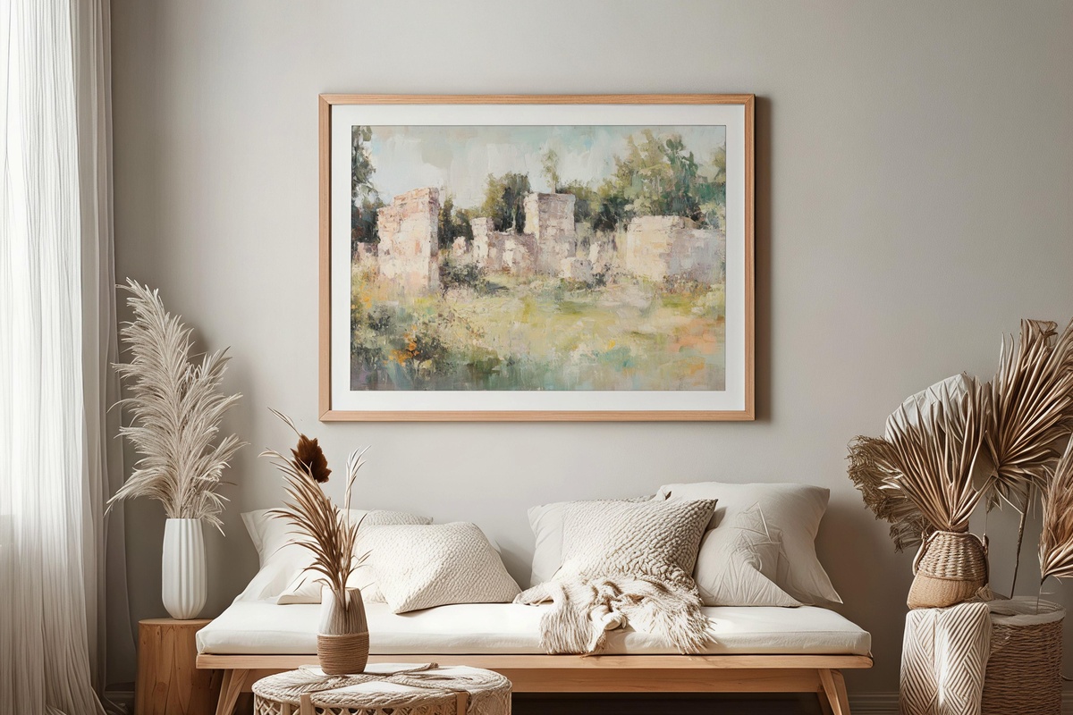 Timeless Echoes Among Ruins vintage printable wall art with ancient ruins