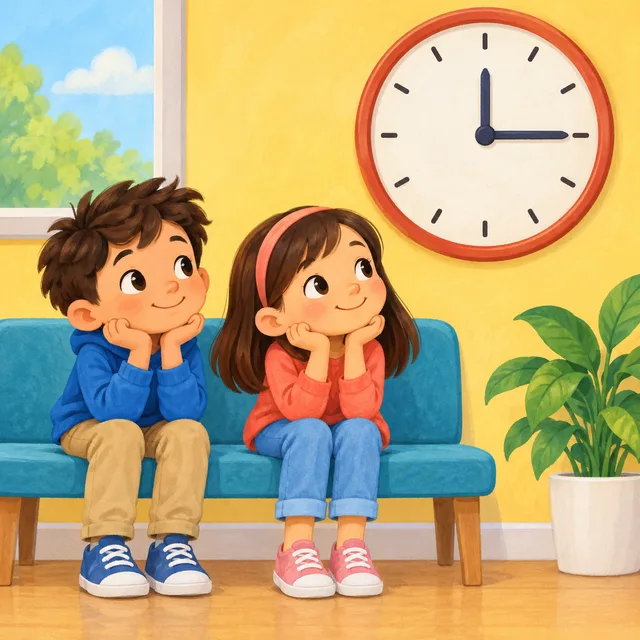 Scene: We waited fifteen minutes.