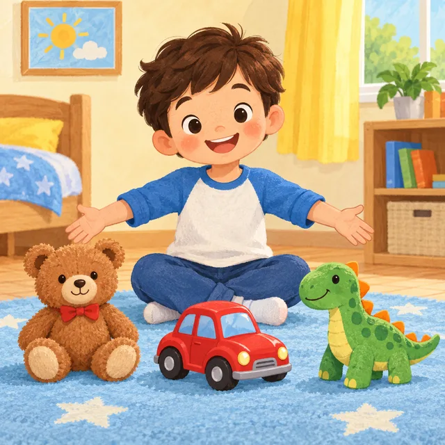 Scene: I have three toys.