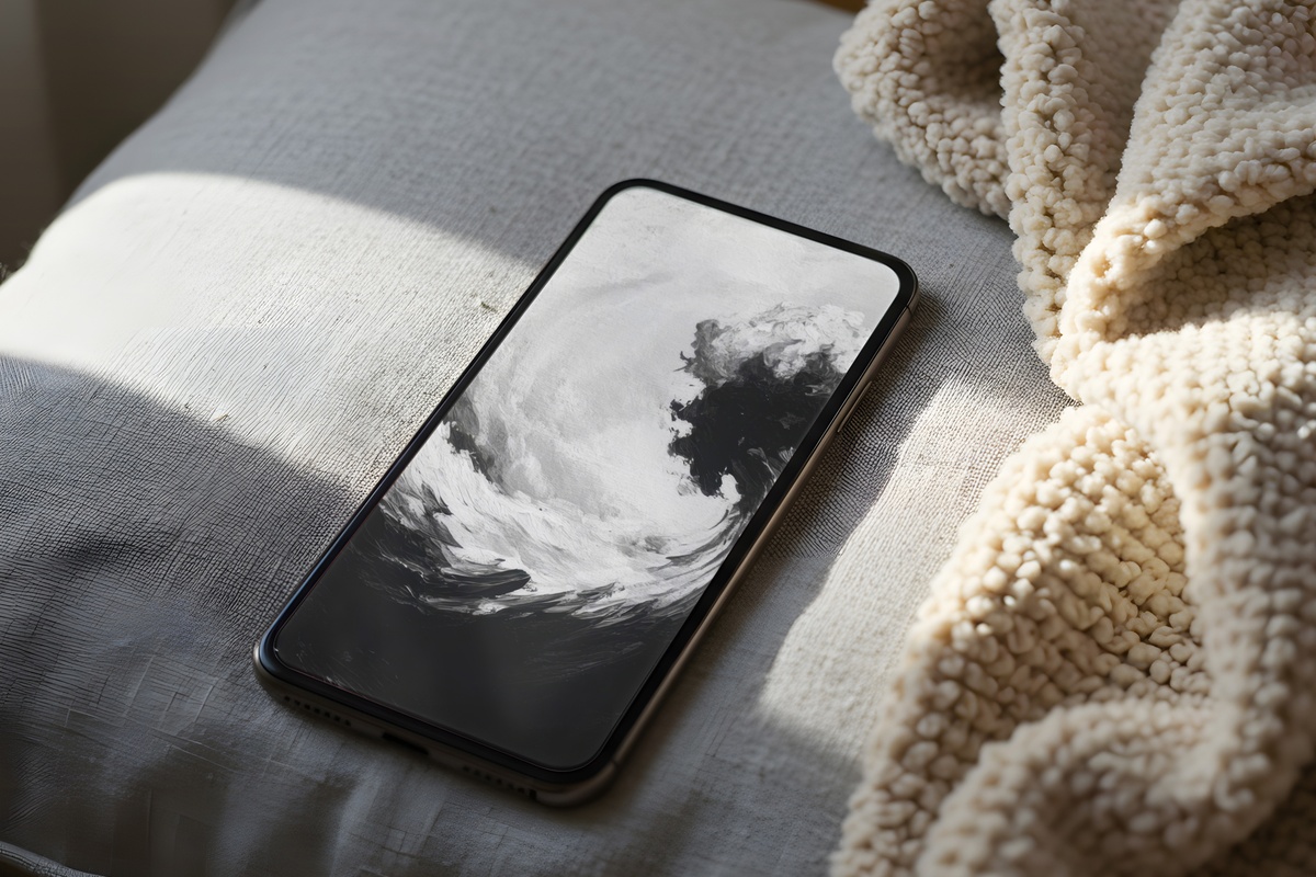 Majestic Stormy Skies black and white iPhone wallpaper with dramatic cloud formations