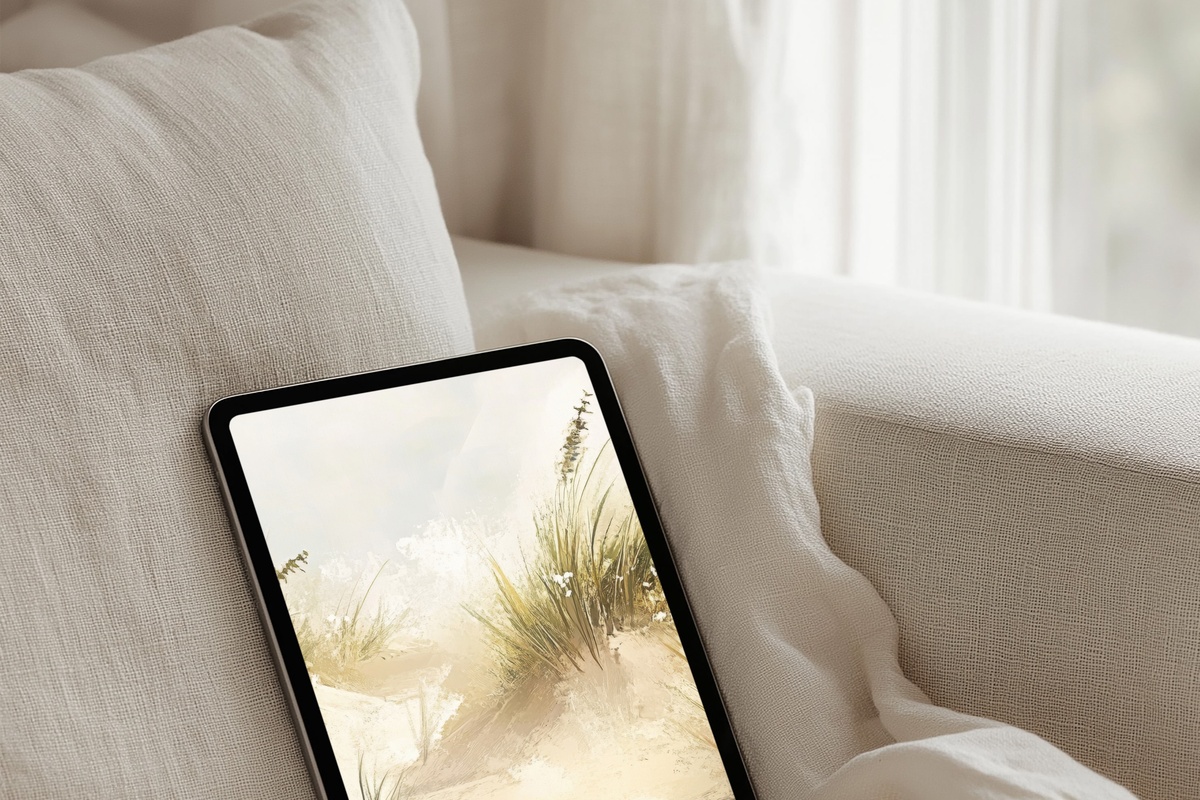 Soft Dunes Serenade iPad Wallpaper - sandy neutral summer digital background