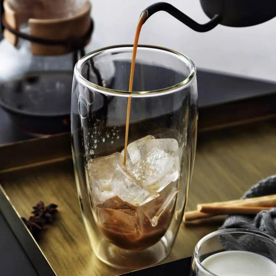 Vaso de vidrio resistente al calor borosilicato, 450ml