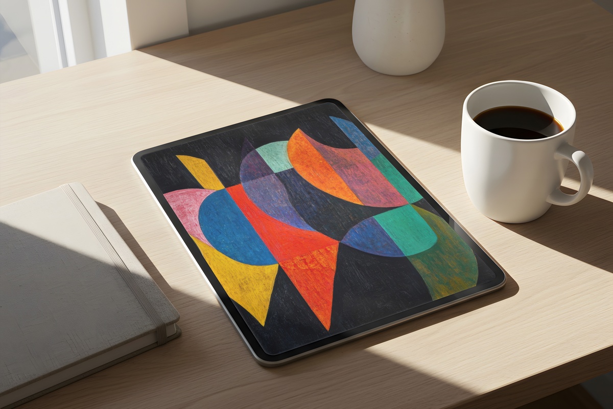 Shapes on Dark Canvas Elegance modern iPad wallpaper