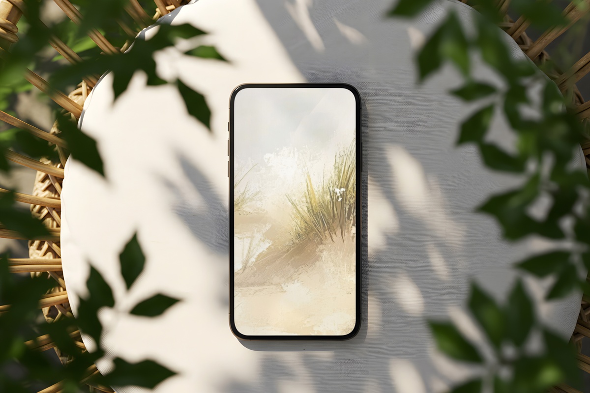 Soft Dunes Serenade iPhone Wallpaper - warm sand and bone pastel tones