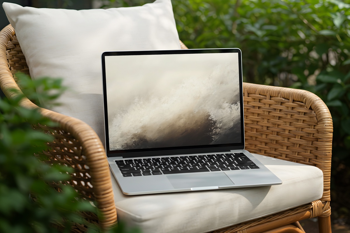 Stormy Coastal Elegance Coastal Laptop Wallpaper