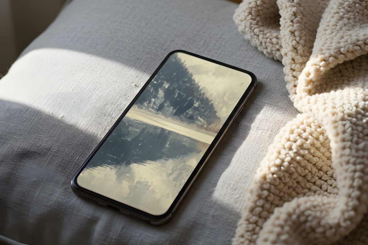 Serenity of Snowy Reflections - Winter iPhone Wallpaper