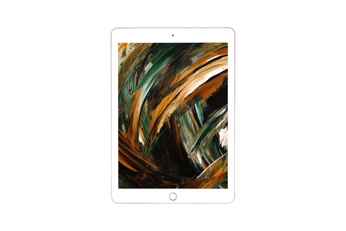 Earthy Horizon Whispers abstract iPad wallpaper in soothing earthy tones