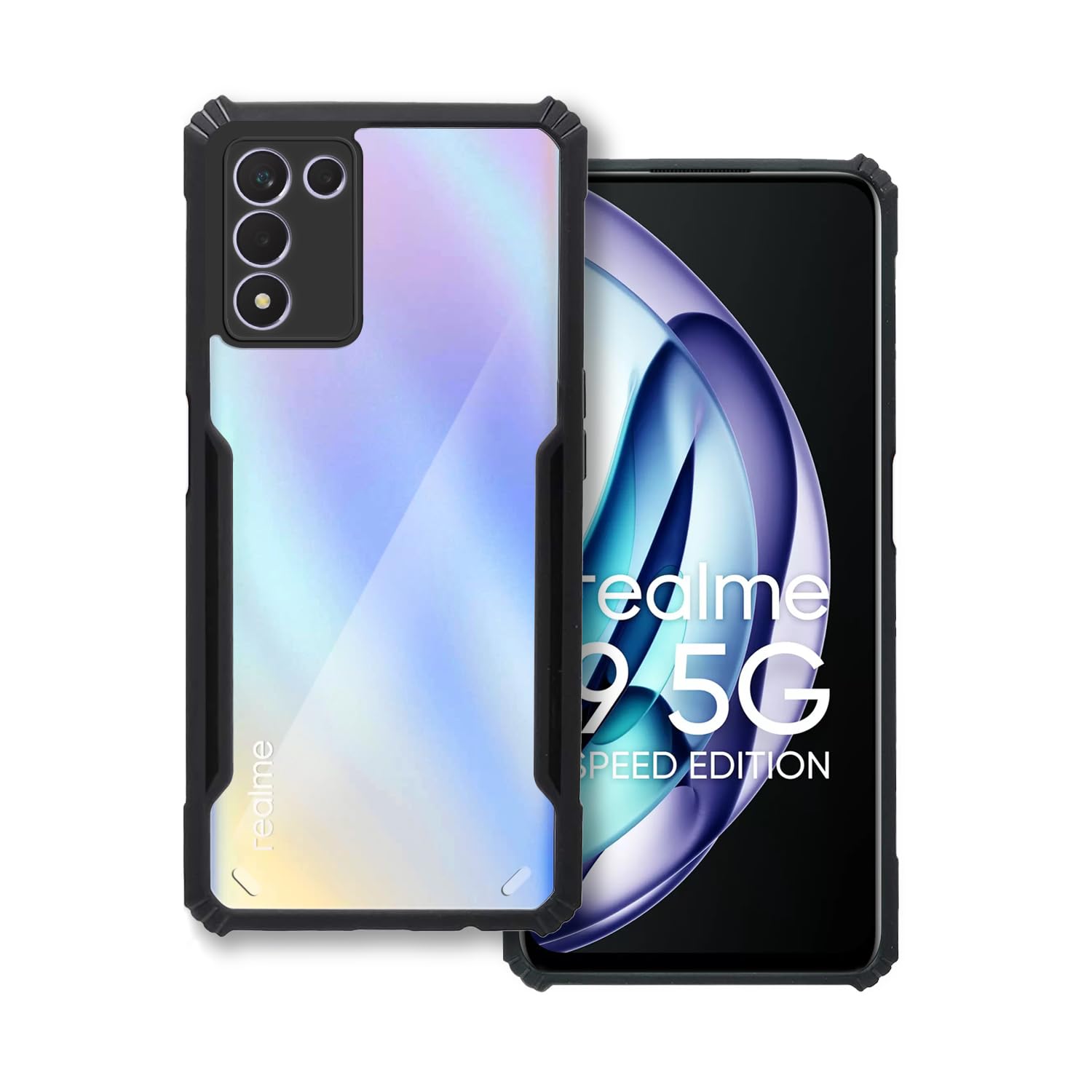 Realme 9 5G Speed - Black Border - Transparent Back iPaky Mobile Back Cover Case