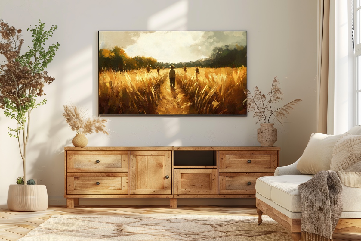 Scarecrow's Autumn Guard Fall Frame TV Art