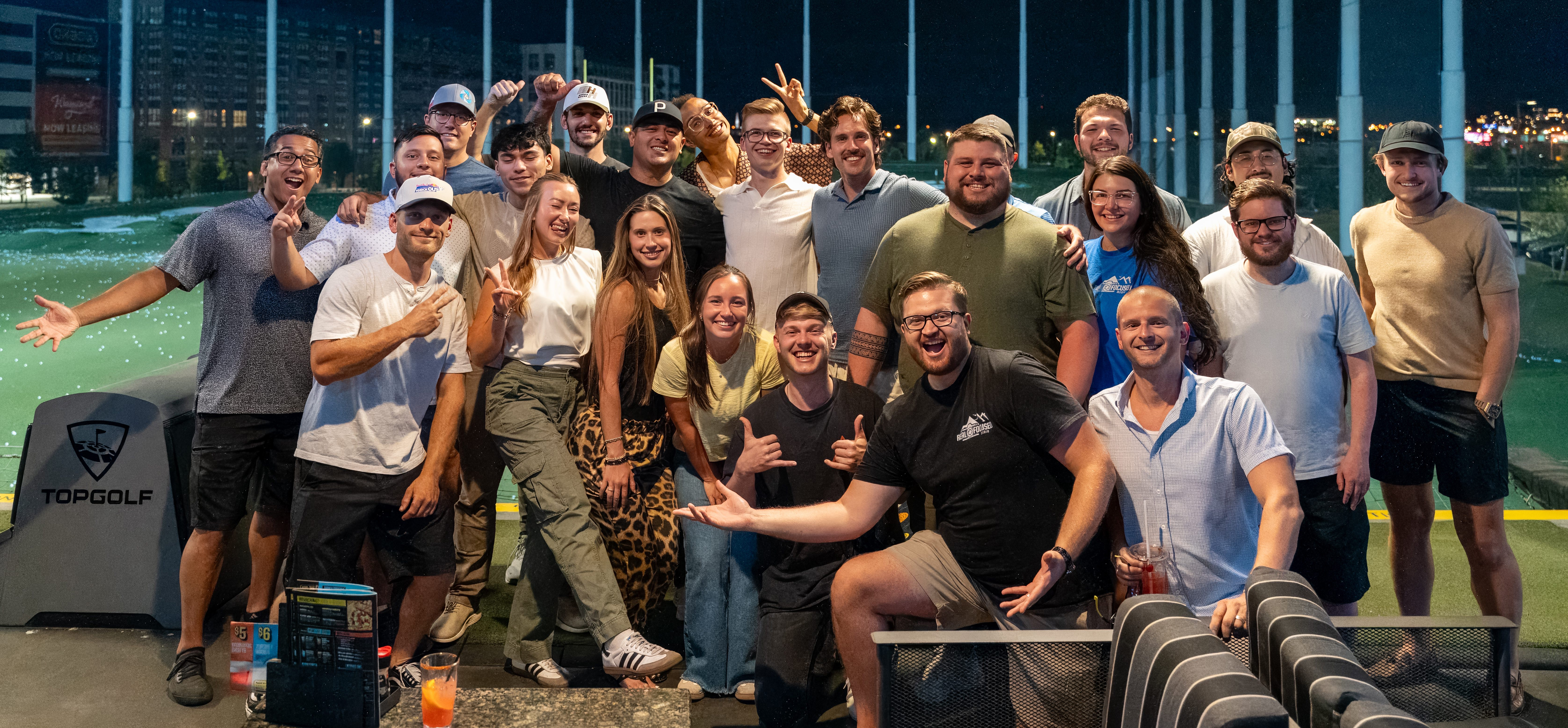 Workshop group photo at Topgolf
